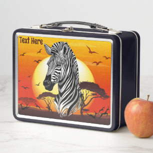Zebra African Savanna Wild Animal Metall Brotdose