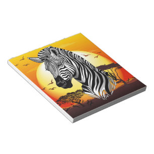 Zebra African Savanna Wild Animal Notizblock