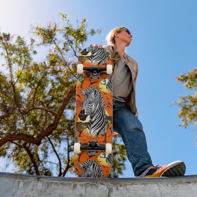 Zebra African Savanna Wild Animal Skateboard (Außen 1)