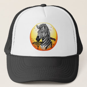 Zebra African Savanna Wild Animal Truckerkappe