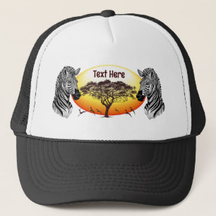 Zebra African Savanna Wild Animal Truckerkappe