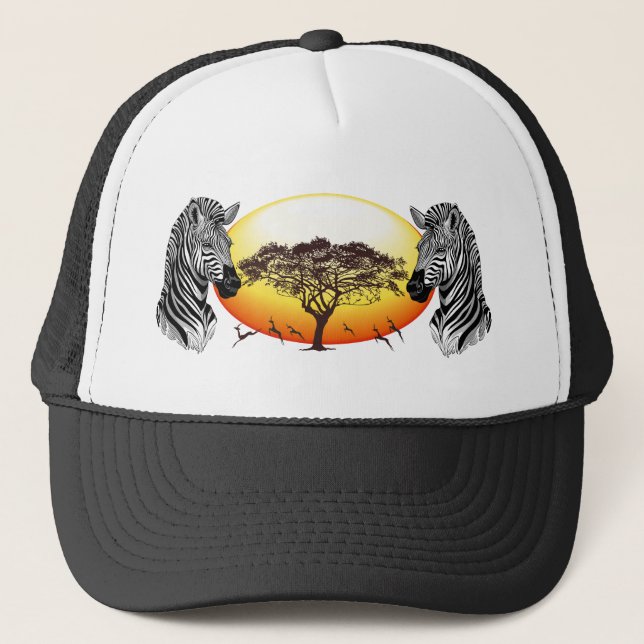 Zebra African Savanna Wild Animal Truckerkappe (Vorderseite)