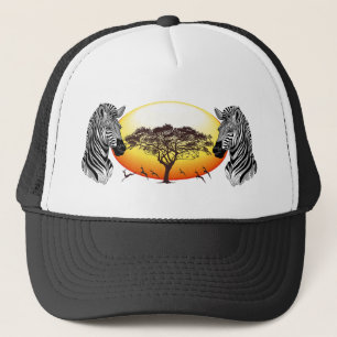 Zebra African Savanna Wild Animal Truckerkappe