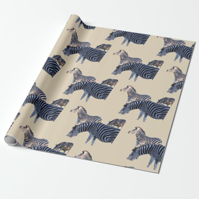 Zebra Afrika Geschenkpapier (Ungerollt)