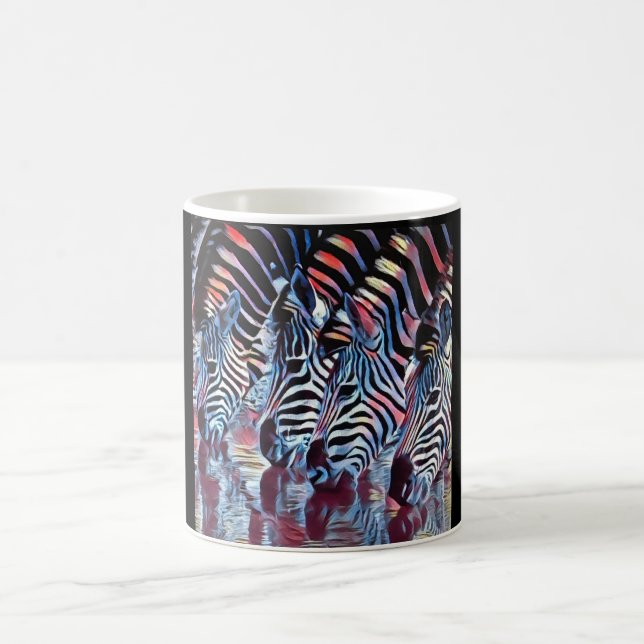 Zebra am Bewässerungs-Loch Kaffeetasse (Mittel)