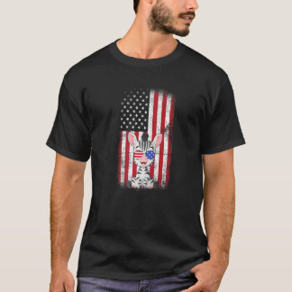 Zebra American Flag Boys Girls Women Vierte T-Shirt