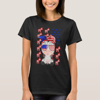 Zebra American Flag Zebra Patriotic 4. Juli T-Shirt
