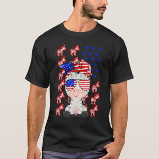 Zebra American Flag Zebra Patriotic 4. Juli T-Shirt