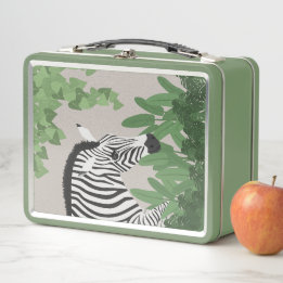 Zebra amongst Leaves Metall Brotdose