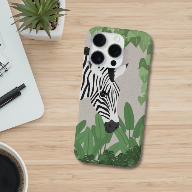 Zebra amongst Leaves Phone Case iPhone 13 Pro Hülle (Von Creator hochgeladen)