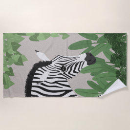 Zebra amongst Leaves Strandtuch