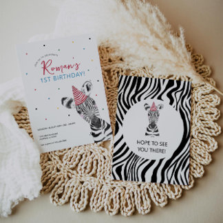 Zebra Animal Birthday Party Einladung