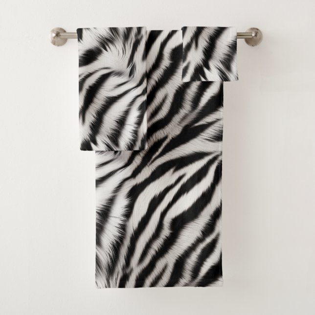 Zebra Animal Fur Badhandtuch Set (Insitu)