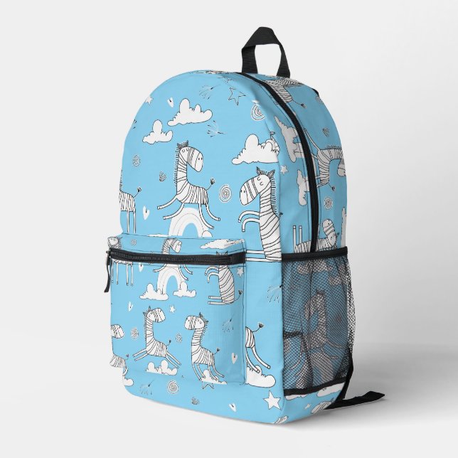 Zebra Animal Line Set Bedruckter Rucksack (Rückseitige Ecke Rechts)