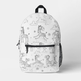 Zebra Animal Line Set Bedruckter Rucksack
