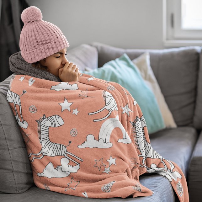 Zebra Animal Line Set Sherpadecke (Zebra Animal Line Set Sherpa Blanket- Large Size)