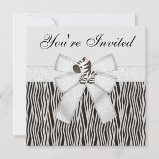 Zebra & Animal Print Black & White Geburtstagspart Einladung