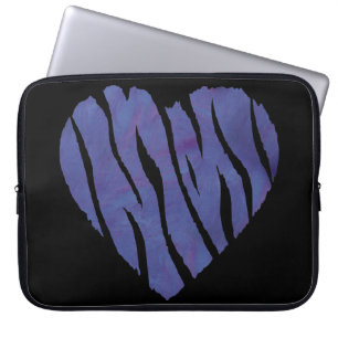 Zebra Animal Print Lila Heart Laptopschutzhülle