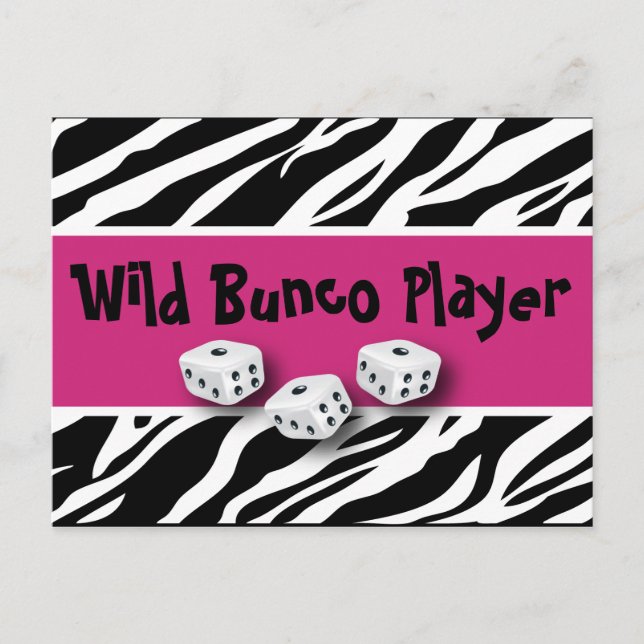 Zebra Animal Print World Bunco Player Postkarte (Vorderseite)
