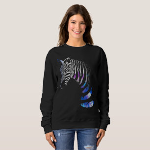 Zebra Animal Rayures Plumes, Sweatshirt Femme