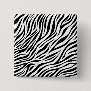 Zebra Animal Skin Print Pattern-15391 Button