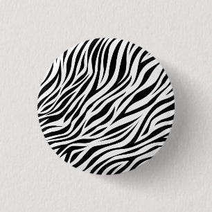 Zebra Animal Skin Print Pattern-15391 Button