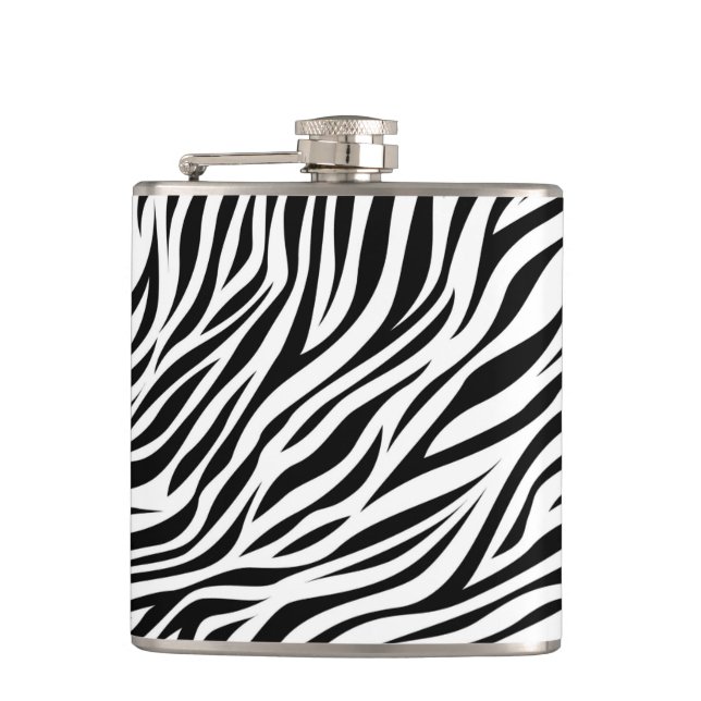 Zebra Animal Skin Print Pattern-15391 Flachmann (Vorderseite)
