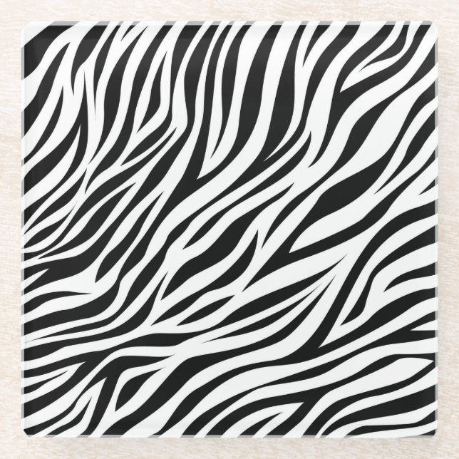 Zebra Animal Skin Print Pattern-15391 Glasuntersetzer (Vorderseite)