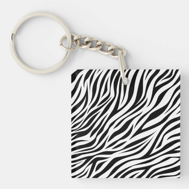 Zebra Animal Skin Print Pattern-15391 Schlüsselanhänger (Vorderseite)