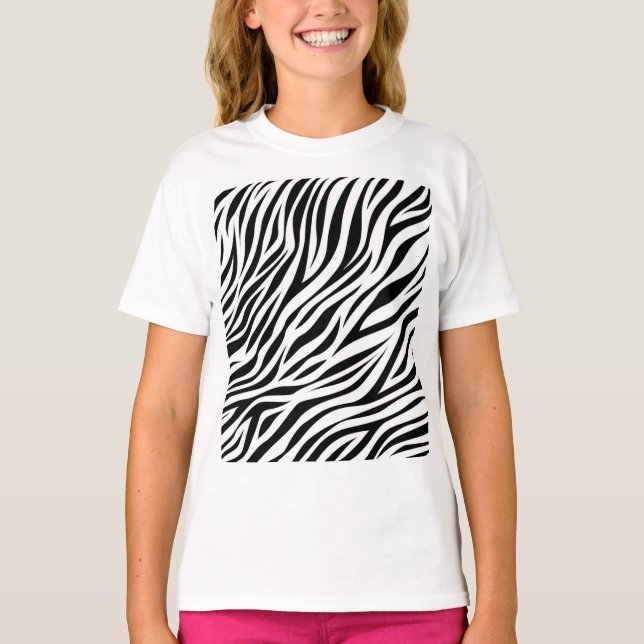 Zebra Animal Skin Print Pattern-15391 T-Shirt (Vorderseite)