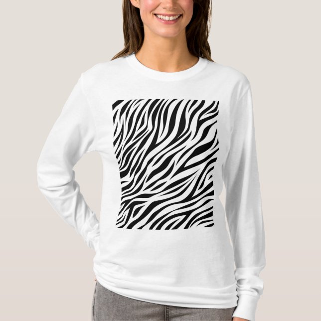 Zebra Animal Skin Print Pattern-15391 T-Shirt (Vorderseite)