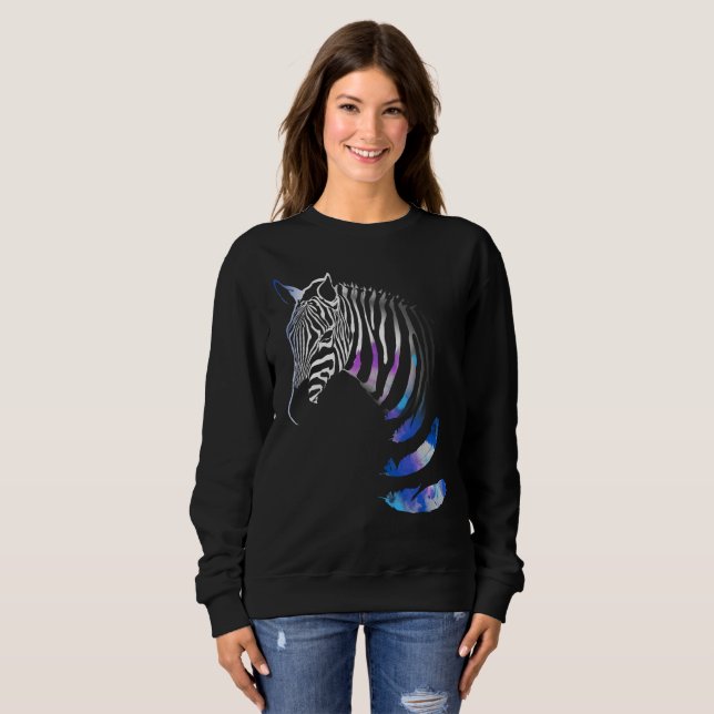 Zebra Animal Stripes Feathers, Sweatshirt (Vorne ganz)