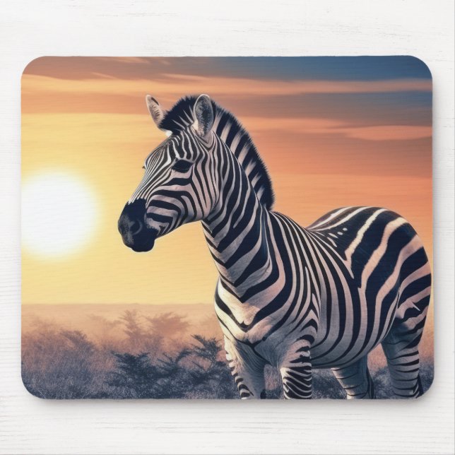 Zebra Animal Wildlife Wilder Wilde Mousepad (Vorne)