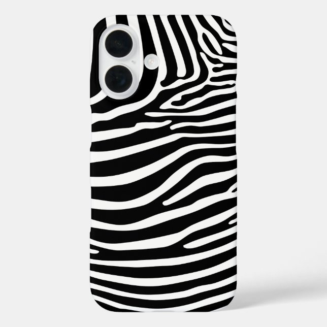 Zebra Animalprint iPhone 16 Hülle (Rückseite)