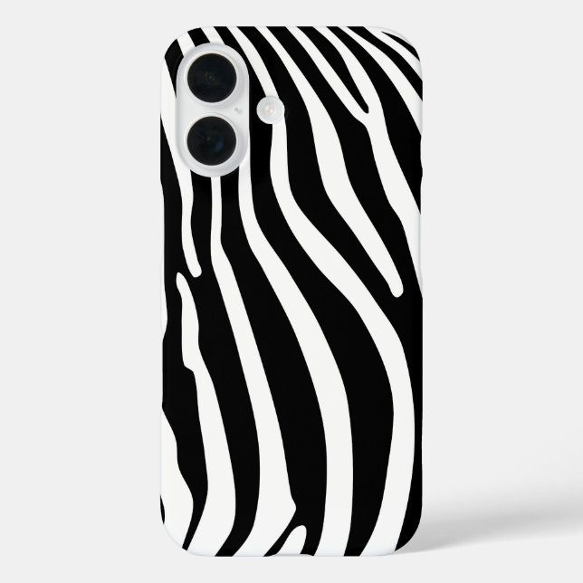 Zebra Animalprint iPhone 16 Hülle (Rückseite)