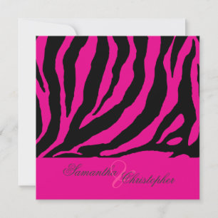 Zebra/Anpassbare Hintergrundfarbe Einladung