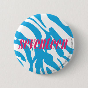 Zebra-Aqua Button