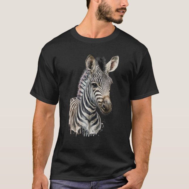 Zebra-Aquarell T-Shirt (Vorderseite)