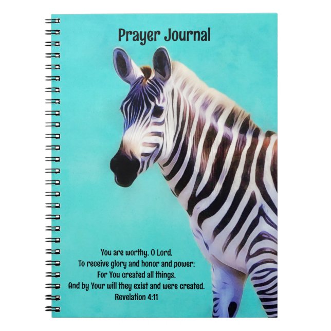 Zebra Art Creation Bible Verse Faith Gebet Notizblock (Vorderseite)