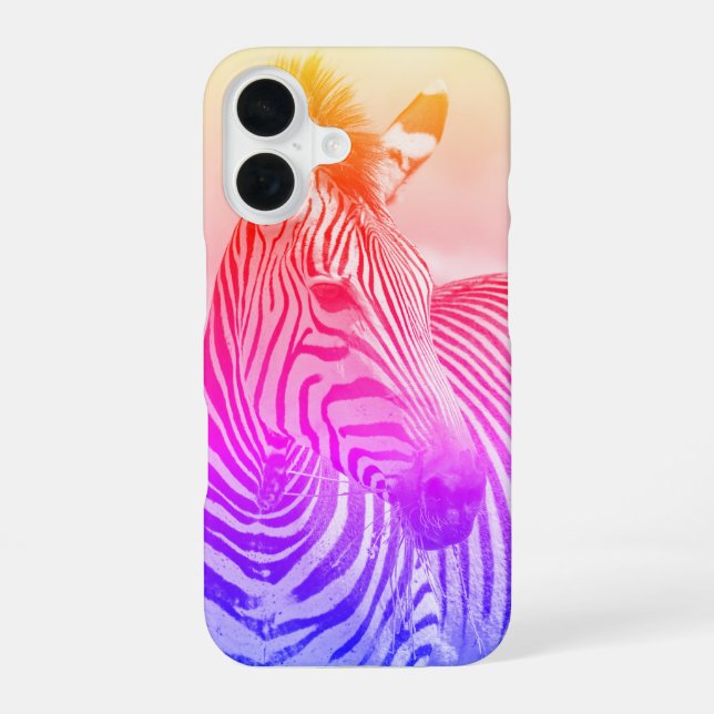 Zebra-Art iPhone 16 Hülle (Rückseite)