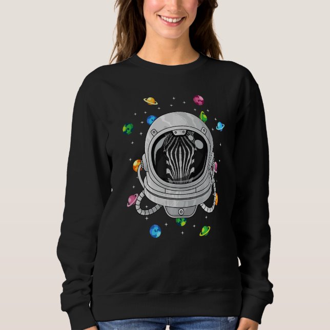Zebra Astronaut Animal Deep in Space Cosmic Univer Sweatshirt (Vorderseite)