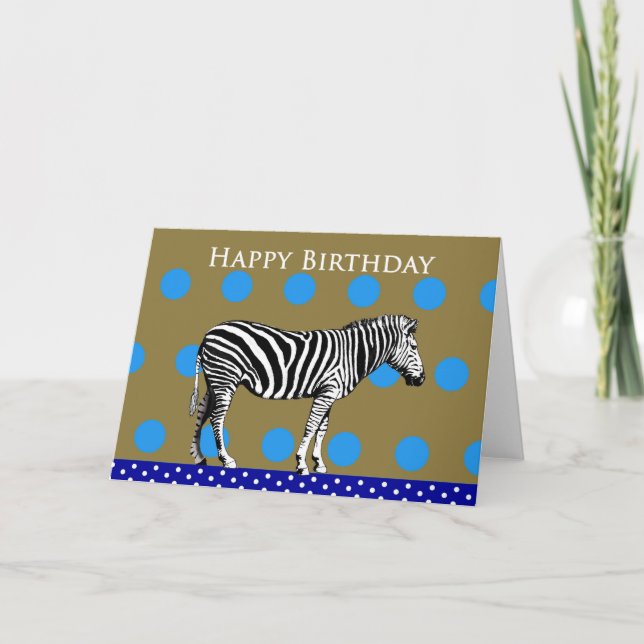 Zebra auf einem pickeligen Hintergrund, alles Gute Karte (Vorderseite)