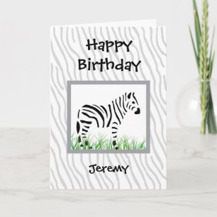 Zebra auf weißem Hintergrund Karte