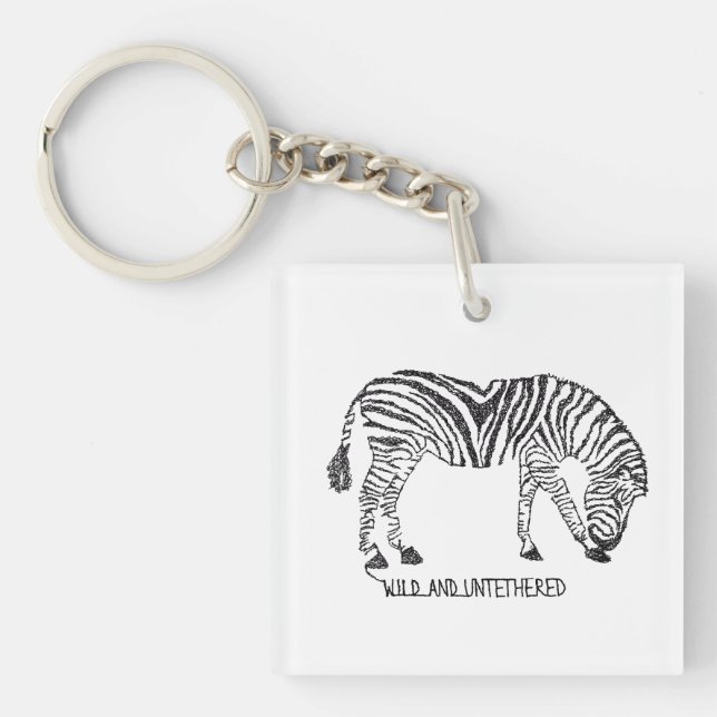 Zebra aus Black Scribbles Schlüsselanhänger (Vorderseite)
