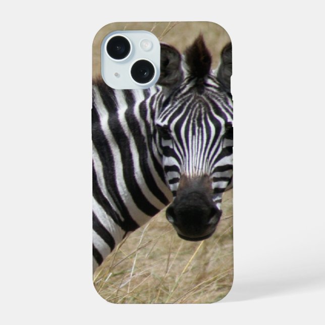 Zebra Aussehen iPhone 15 Hülle (Rückseite)