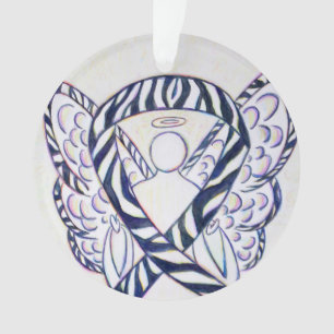 Zebra Awareness Ribbon Angel Ornamente