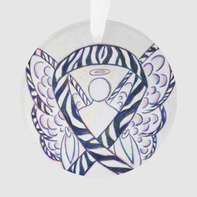 Zebra Awareness Ribbon Angel Ornements (devant)