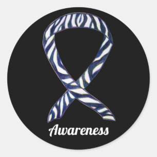Zebra Awareness Ribbon Art Custom Sticker Decks