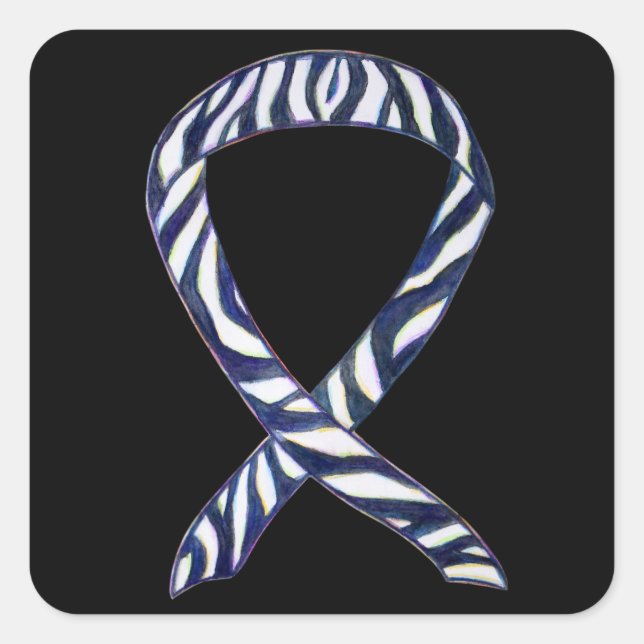 Zebra Awareness Ribbon Art Custom Sticker Decks (Vorderseite)