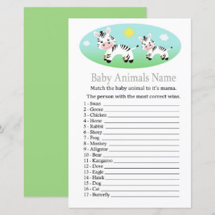 Zebra Baby Animals Name Game